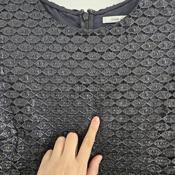 Diane Von Furstenberg new cindy lace dress 10 metallic - Picture 2 of 16